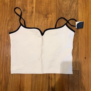 NWT Abercrombie Stylish White and Black Women's crop tank Top